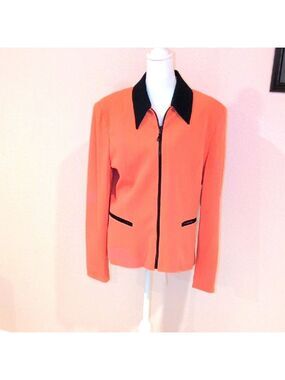 True Vintage Jacket,By Alex Garfield From Garfield & Marks, Size 10 ,Coral/Black